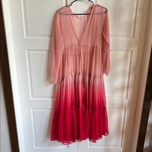 Elegant Pink Ombre Duster (excellent condition)